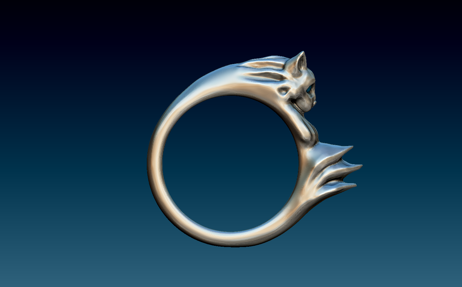 STL file Dark Souls SilverCat Ring 💍 (OBJ)・3D print design to